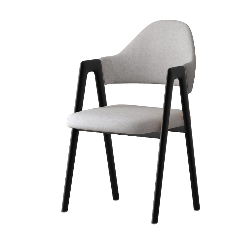 Contemporary Upholstered Arm Chair Open Back Home Dining Chair