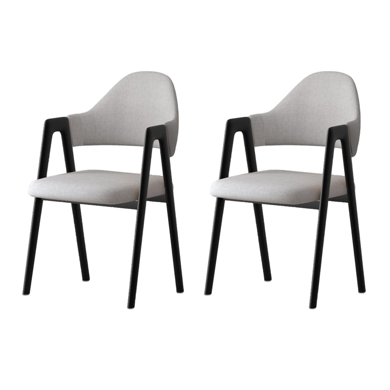 Contemporary Upholstered Arm Chair Open Back Home Dining Chair