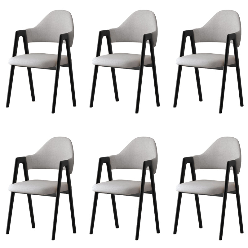 Contemporary Upholstered Arm Chair Open Back Home Dining Chair
