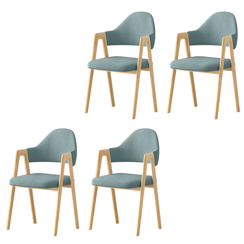 Contemporary Upholstered Arm Chair Open Back Home Dining Chair