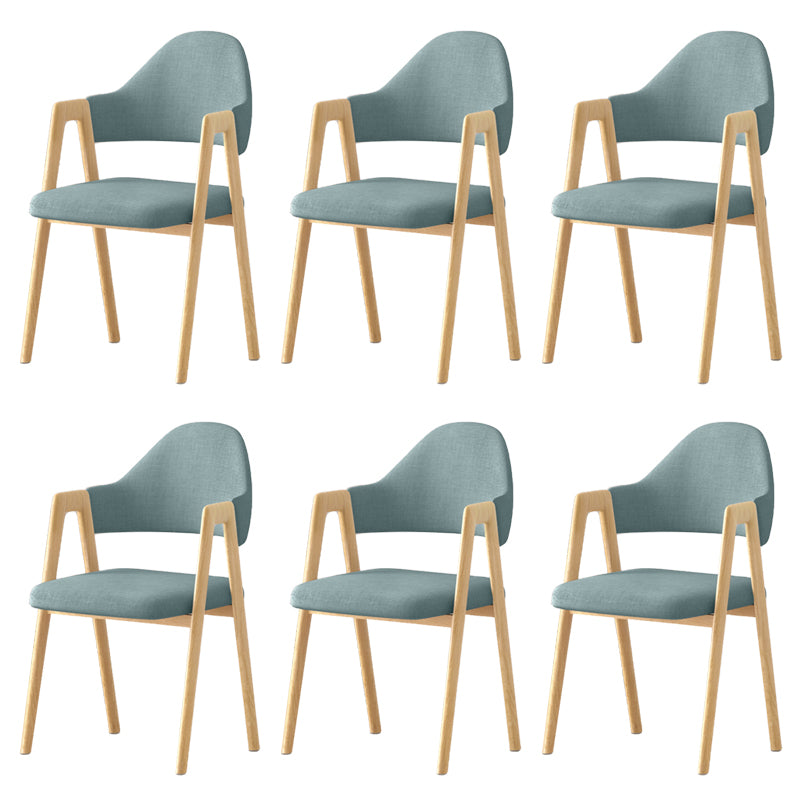 Contemporary Upholstered Arm Chair Open Back Home Dining Chair