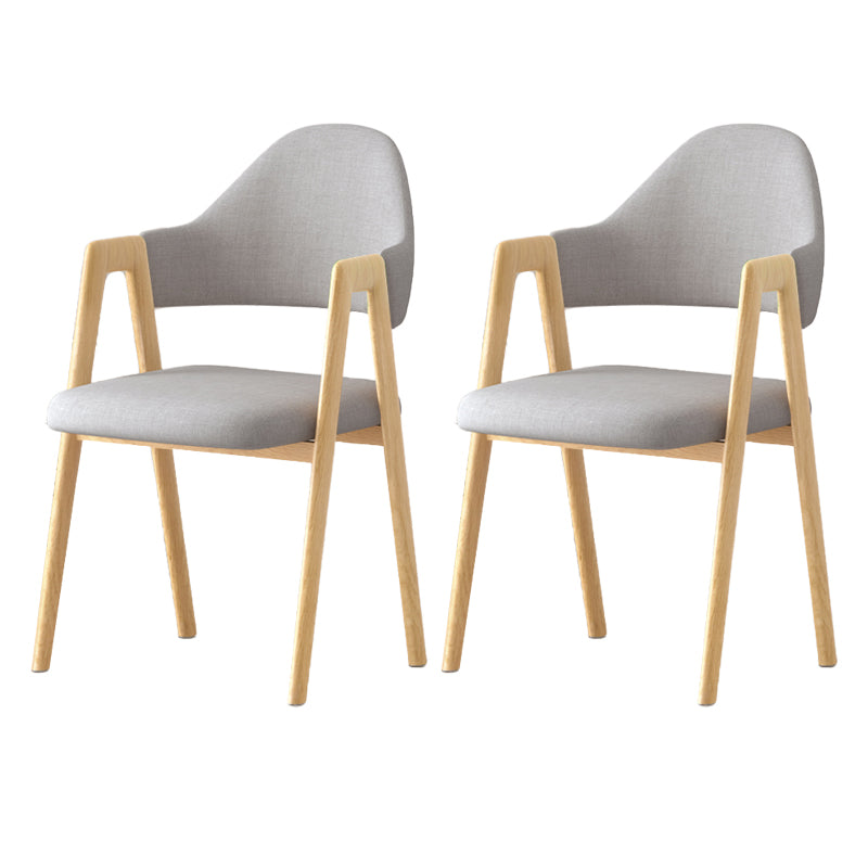 Contemporary Upholstered Arm Chair Open Back Home Dining Chair