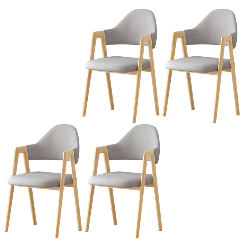 Contemporary Upholstered Arm Chair Open Back Home Dining Chair