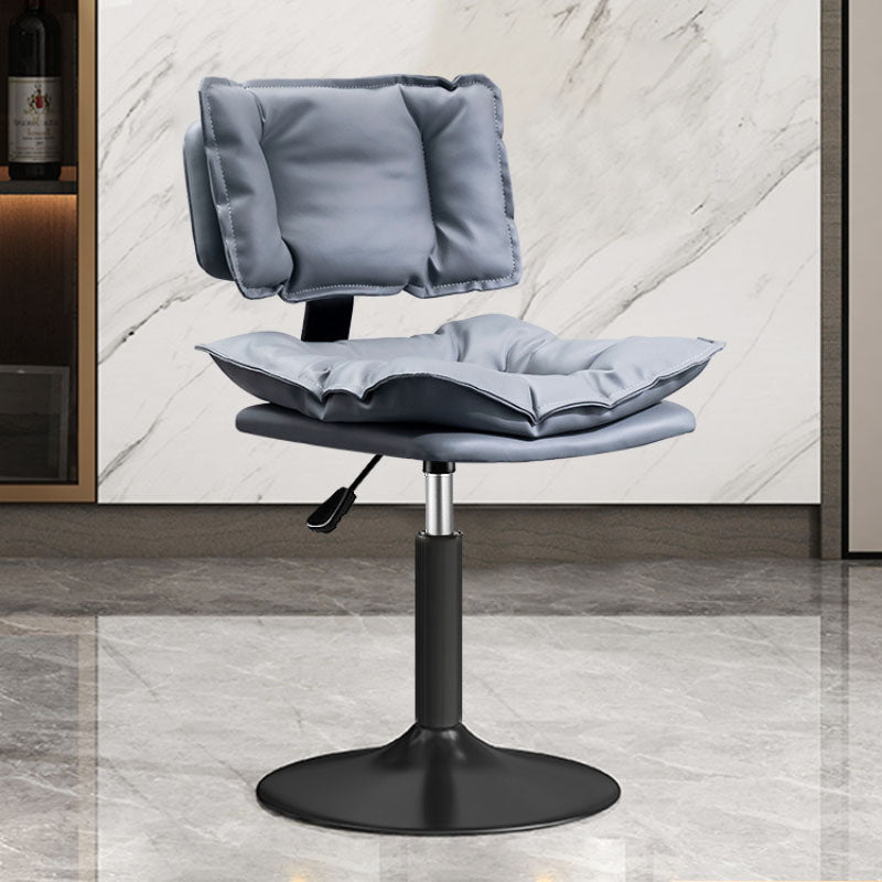 Glam Style Faux Leather Bar Stools Swivel Adjustable Height Bar Stool with Black Base