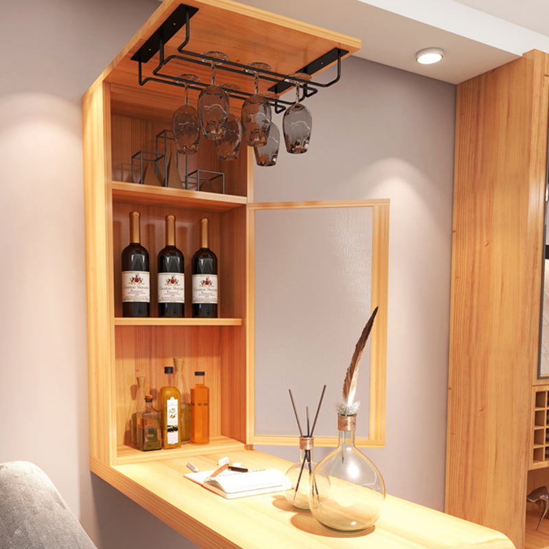 Modern Bar Dining Table Rectangle Bar Solid Wood Table in Natural