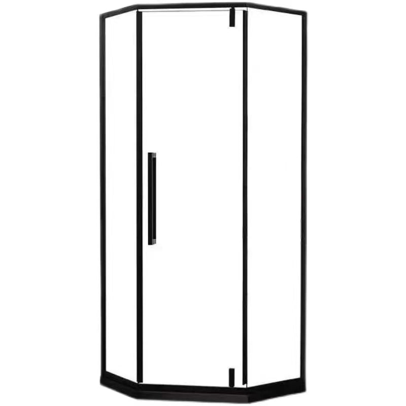 Neo-Angle Framed Shower Enclosure Black Tempered Glass Framed Shower