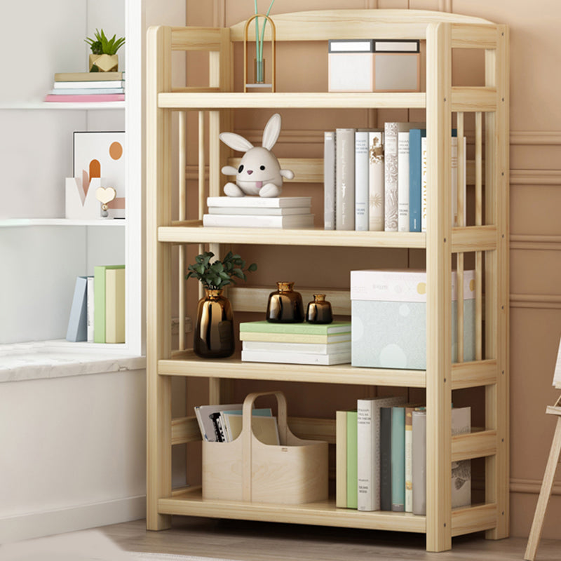 Scandinavian Standard Kids Bookcase Natural Solid Wood Freestanding Shelf