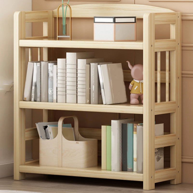 Scandinavian Standard Kids Bookcase Natural Solid Wood Freestanding Shelf