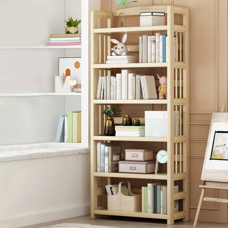 Scandinavian Standard Kids Bookcase Natural Solid Wood Freestanding Shelf