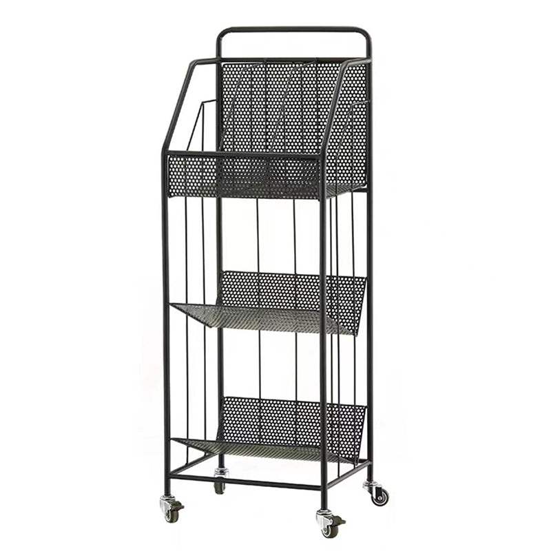 Industrial Freestanding Standard Kids Bookcase Metal Bookshelf in Matte