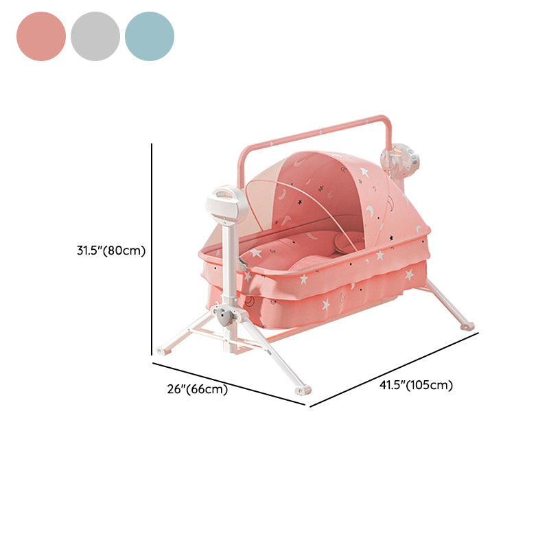 Electric Rocking Crib Cradle Modern Fabric Bassinet With Canopy