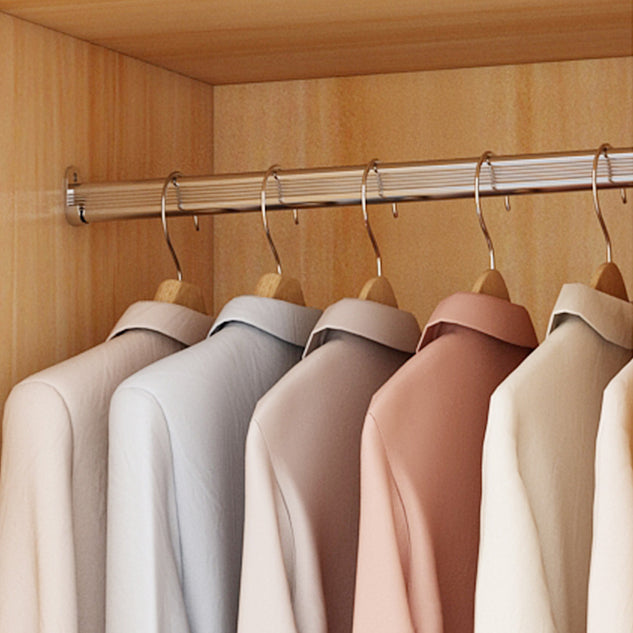 Wooden Frame Wardrobe Freestanding Wardrobe Armoire with Shelves and Clothes Rail