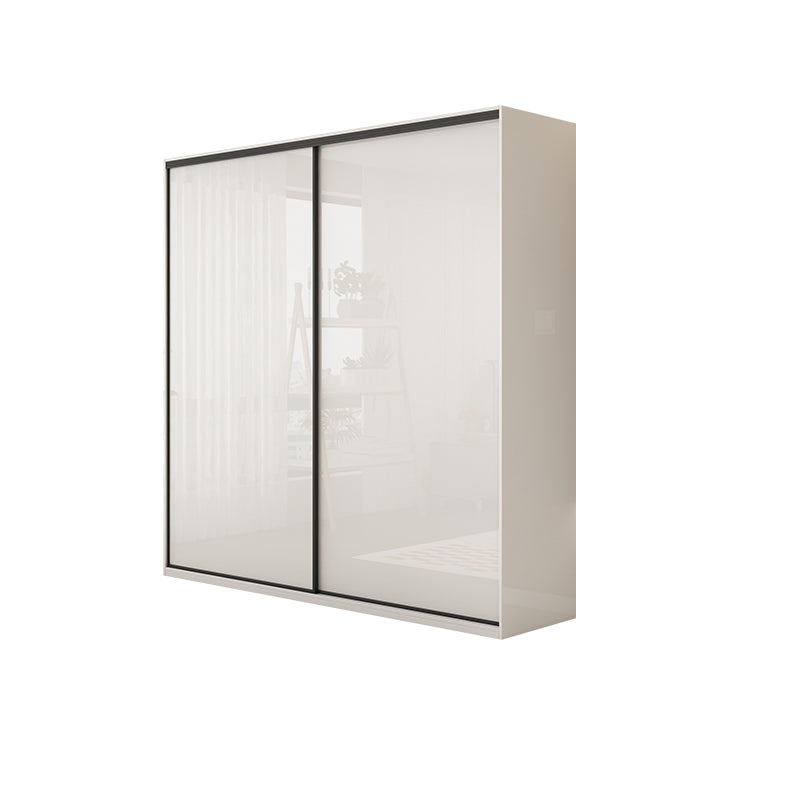 Modern Artificial Wood Wardrobe Armoire Freestanding Wardrobe in White