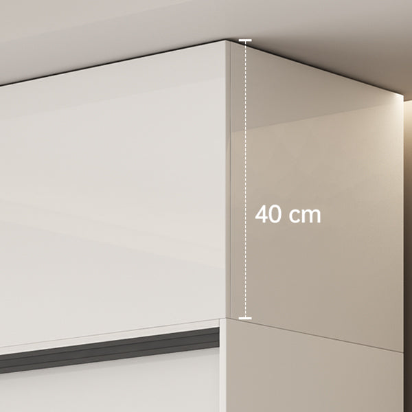 Modern Artificial Wood Wardrobe Armoire Freestanding Wardrobe in White