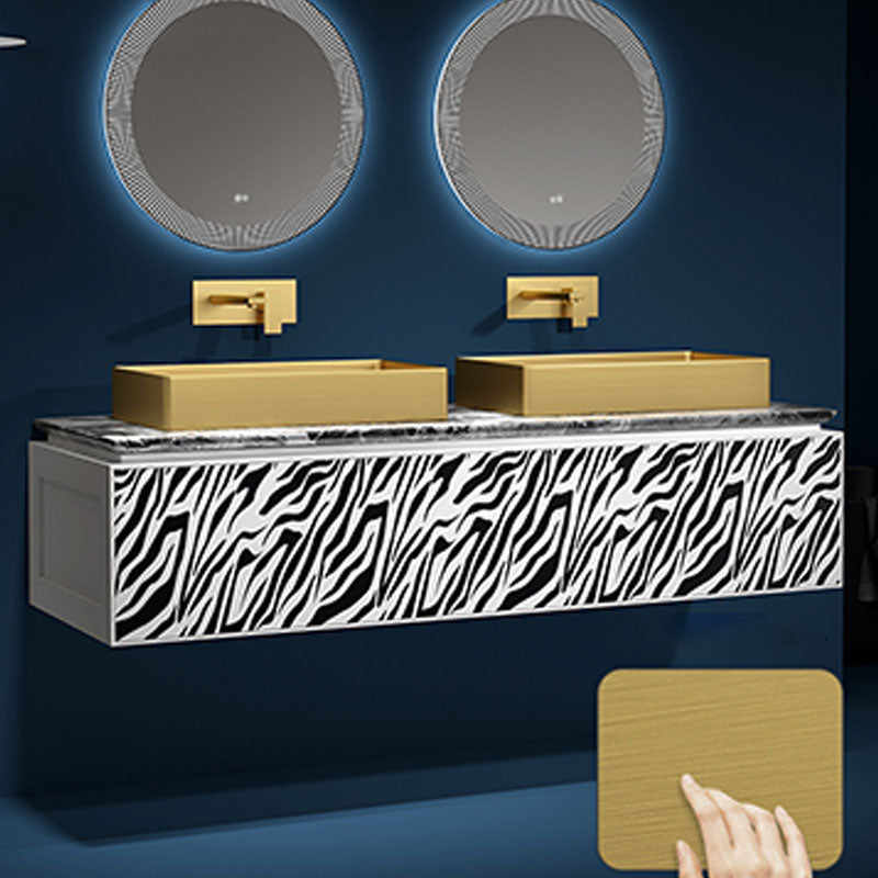 Modern Bathroom Sink with Pop-Up Drain Rectangular Metal Vessel Bathroom Sink