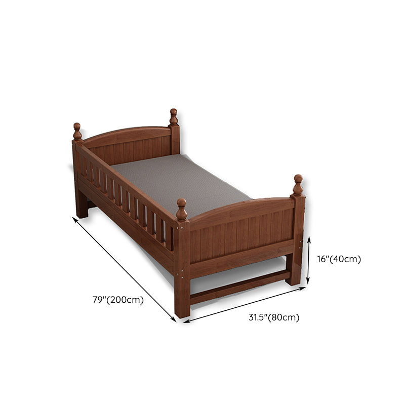 Convertible Nursery Crib Traditional Walnut Crib with Guardrail