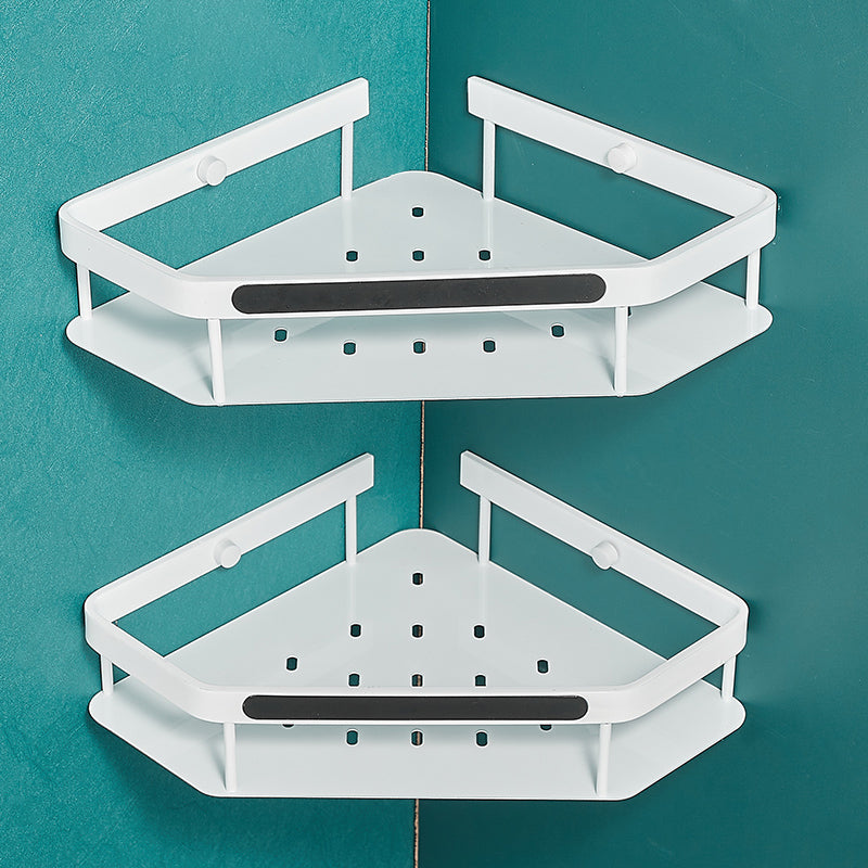 Matte White 3-Piece Modern Bathroom Accessory Set, Bath Shelf