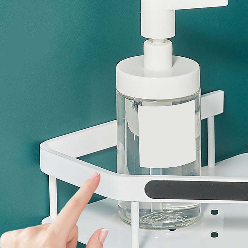 Matte White 3-Piece Modern Bathroom Accessory Set, Bath Shelf
