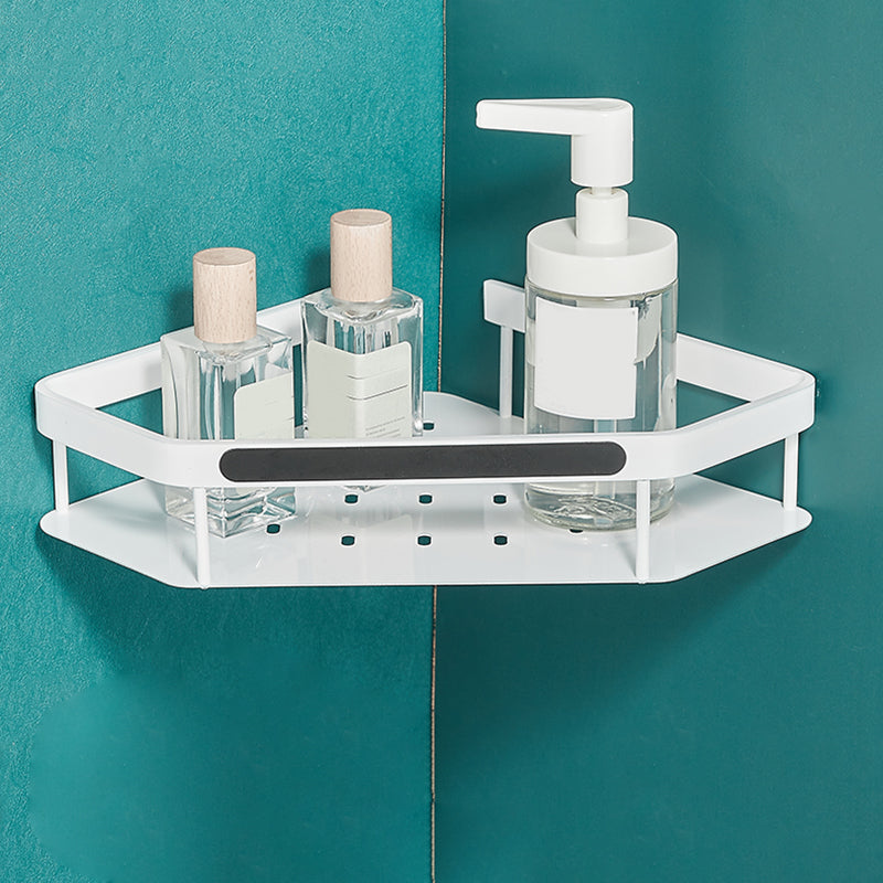 Matte White 3-Piece Modern Bathroom Accessory Set, Bath Shelf