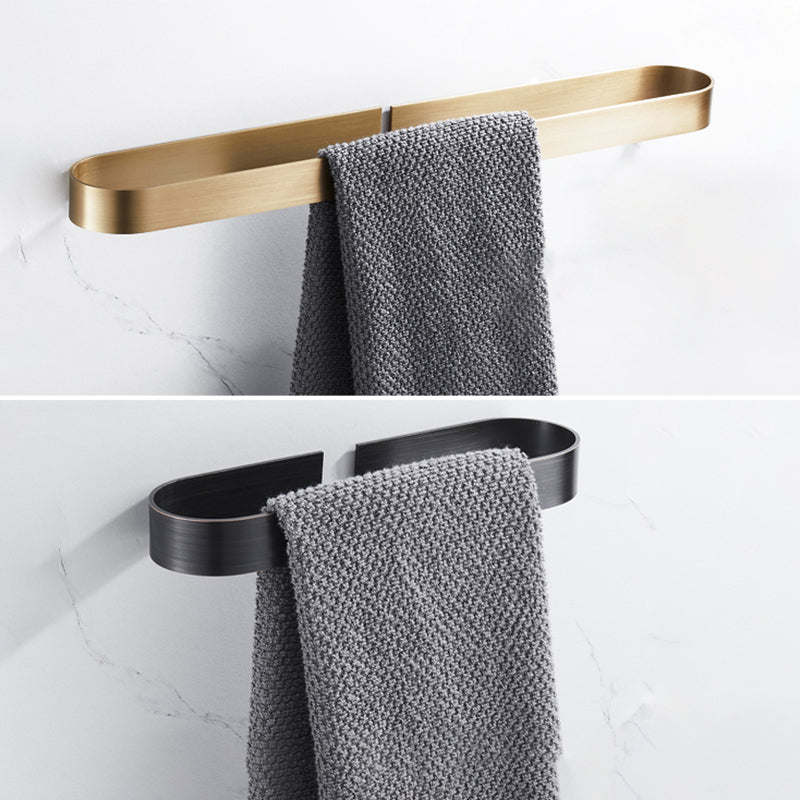 2 Piece Modern Bathroom Hardware Set in Gold/Black, Towel Bar