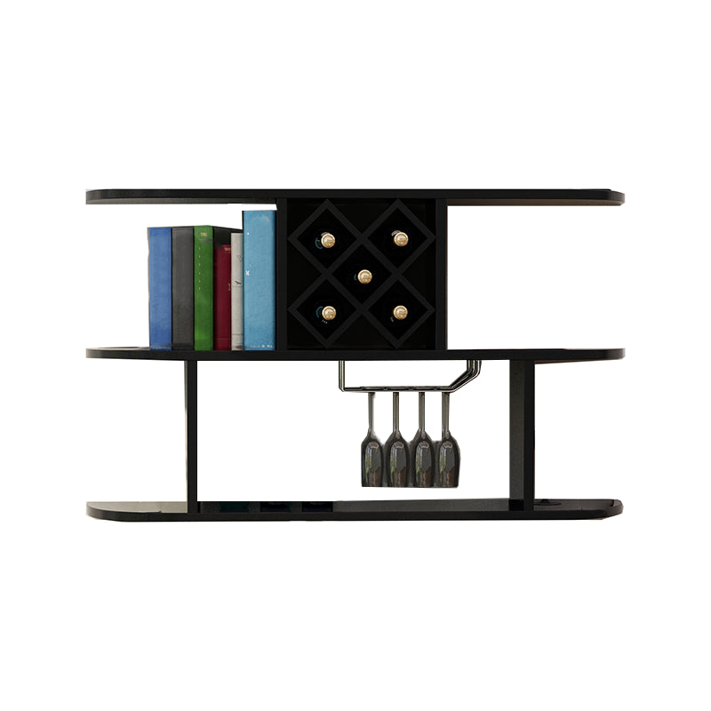 Wall Mounted Wine Rack Rectangle Wine Bottle & Glass Rack for Home