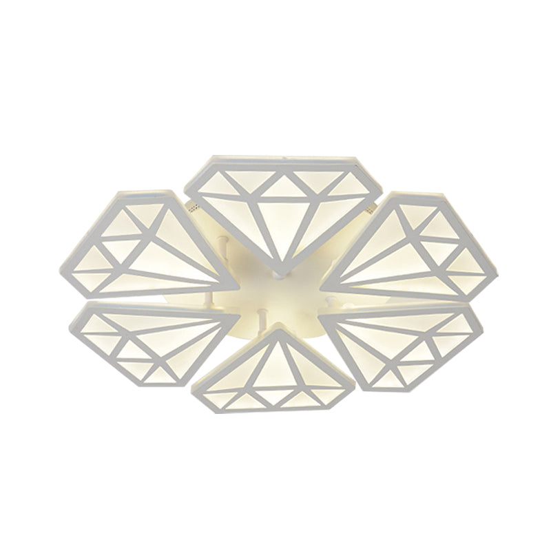 Diamond Acrilic Flush Lighting LED contemporaneo LED White Afture a soffitto montato in luce calda/bianca