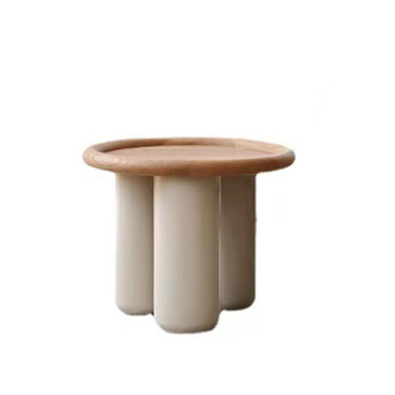 Solid Wood Tray Top Coffee Cocktail Table with 3 Legs in Brown