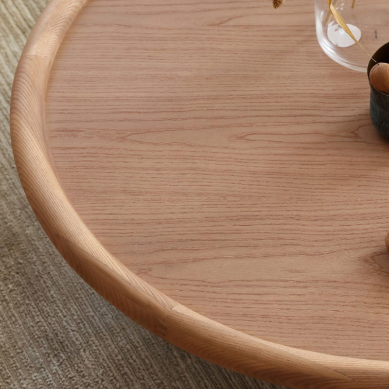 Solid Wood Tray Top Coffee Cocktail Table with 3 Legs in Brown