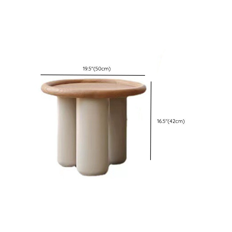 Solid Wood Tray Top Coffee Cocktail Table with 3 Legs in Brown
