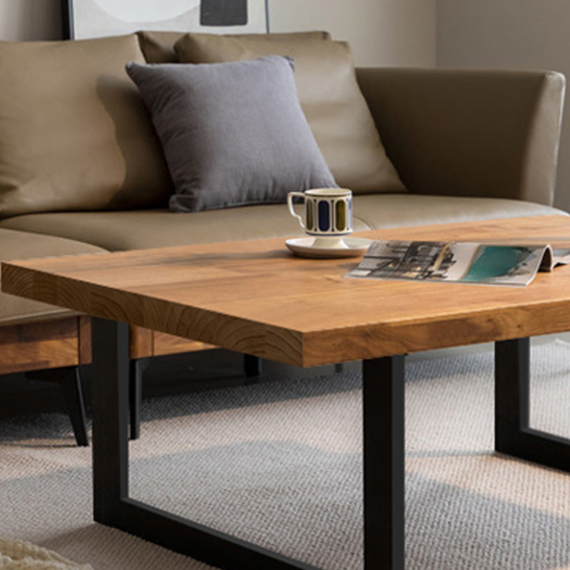 Solid Wood Coffee Table Trestle Medium Wood Coffee Cocktail Table