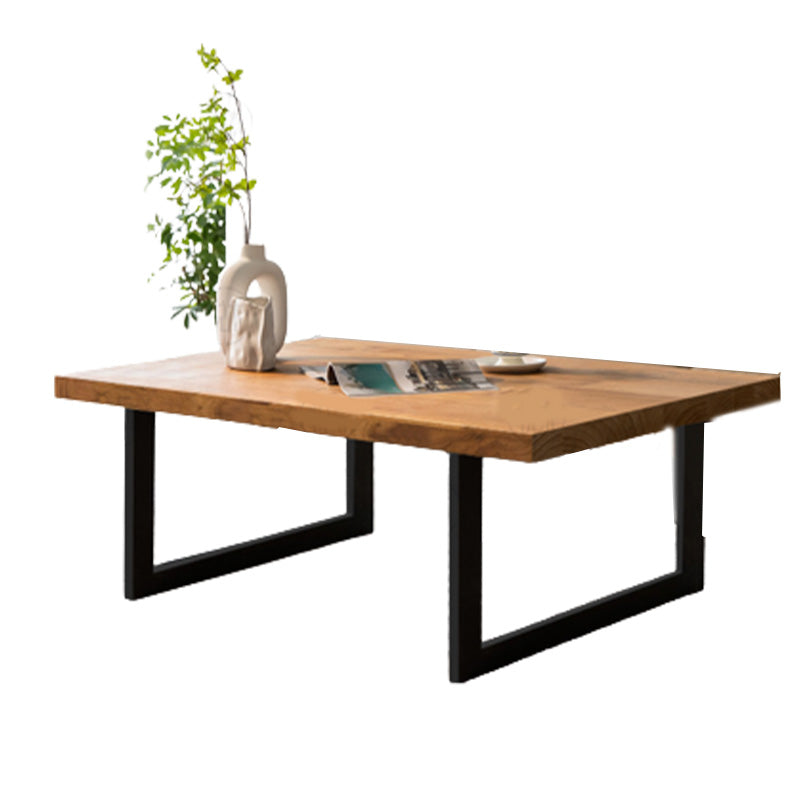 Solid Wood Coffee Table Trestle Medium Wood Coffee Cocktail Table