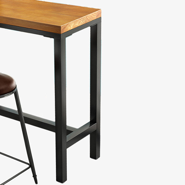 Modern Bar Pub Table Set 1/5/9 Pcs Solid Wood and Iron Bar Table and Stools