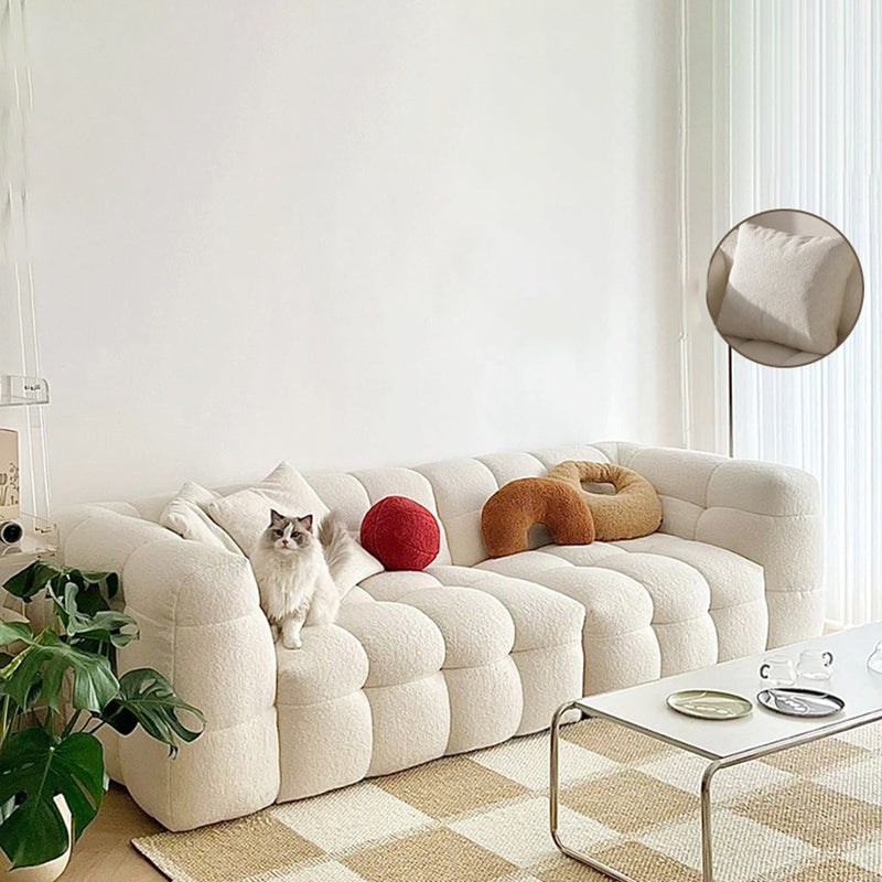 Biscuit Back Tuxedo Arm Sofa Scandinavian 25.6" H Settee with Pillows