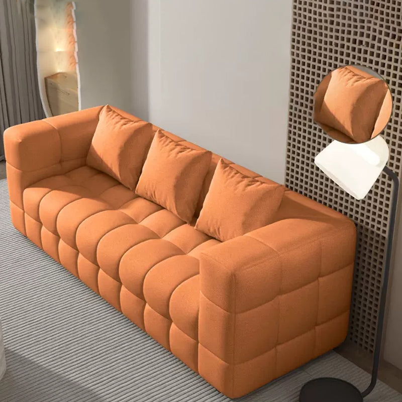 Biscuit Back Tuxedo Arm Sofa Scandinavian 25.6" H Settee with Pillows