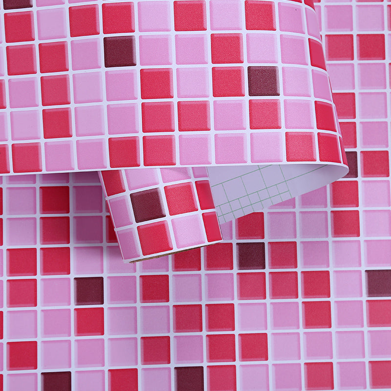 Colorful Mosaic Peel & Stick Tile Water-resistant Shower Wallpaper