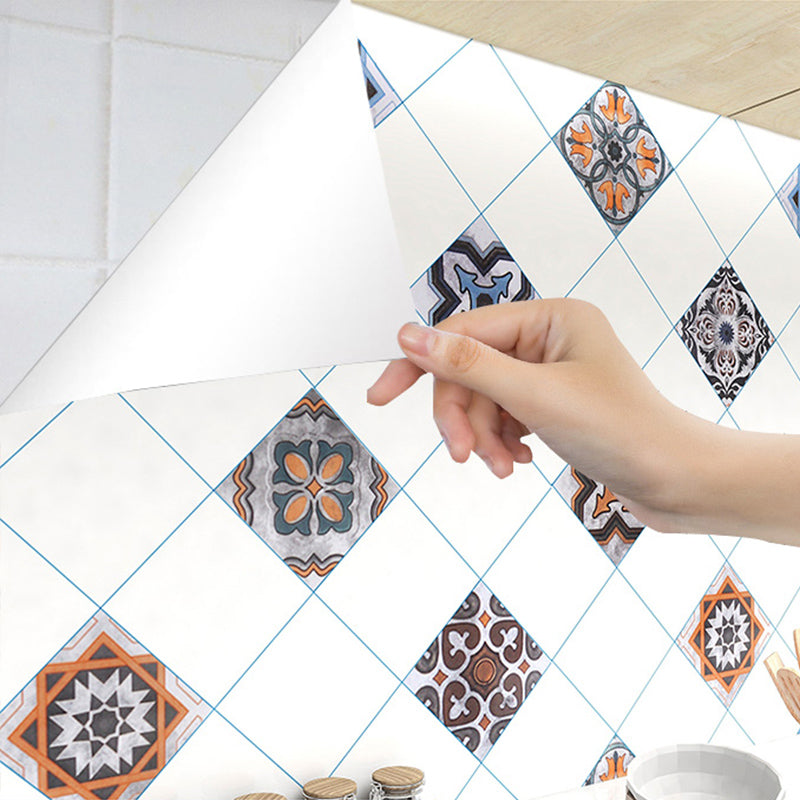 Grid Mosaic Peel & Stick Tile Water-resistant Kitchen Backsplash Wallpaper