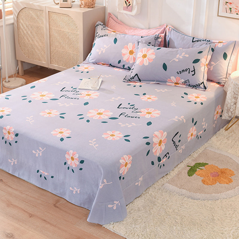 Sheet Sets Cotton Cartoon Printed Wrinkle Resistant Super Soft Breathable Bed Sheet Set