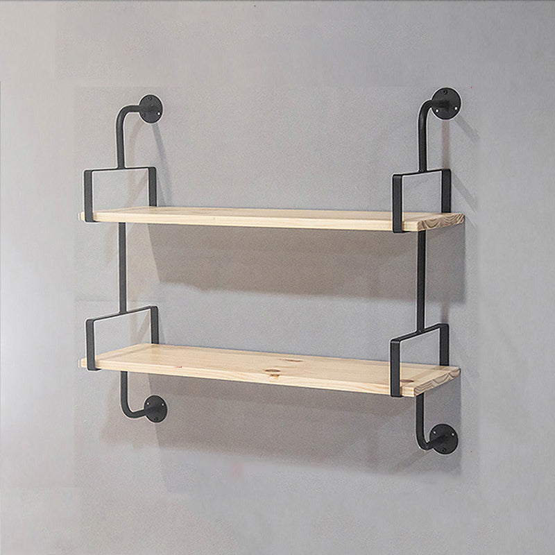 Contemporary Floating Bookshelf Wooden Natural Bookcase with Shelves