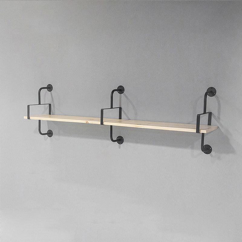 Contemporary Floating Bookshelf Wooden Natural Bookcase with Shelves