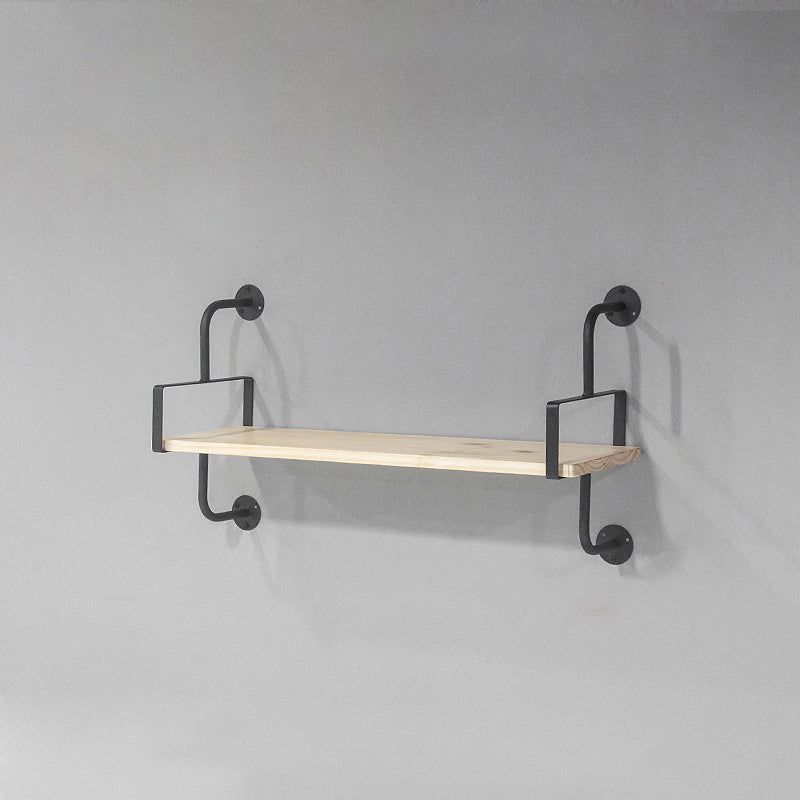 Contemporary Floating Bookshelf Wooden Natural Bookcase with Shelves