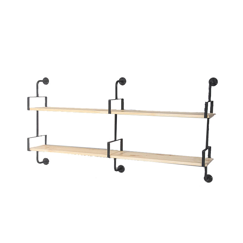 Contemporary Floating Bookshelf Wooden Natural Bookcase with Shelves