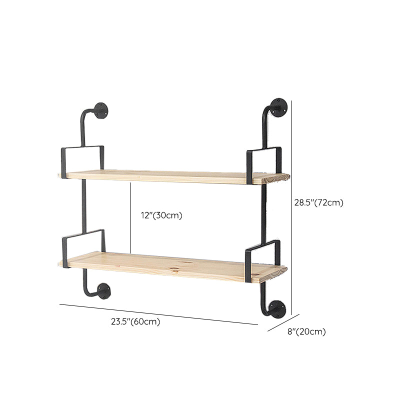 Contemporary Floating Bookshelf Wooden Natural Bookcase with Shelves