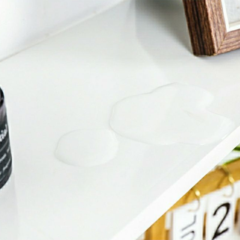 Contemporary White Bookcase Floating Closed Back Bookshelf with Shelves