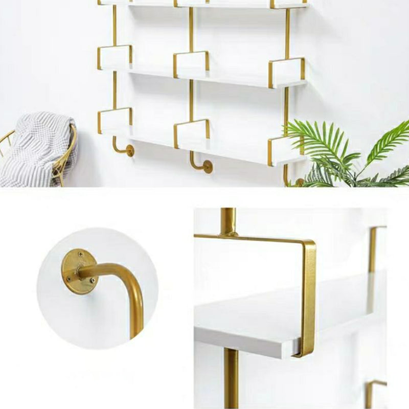 Contemporary White Bookcase Floating Closed Back Bookshelf with Shelves