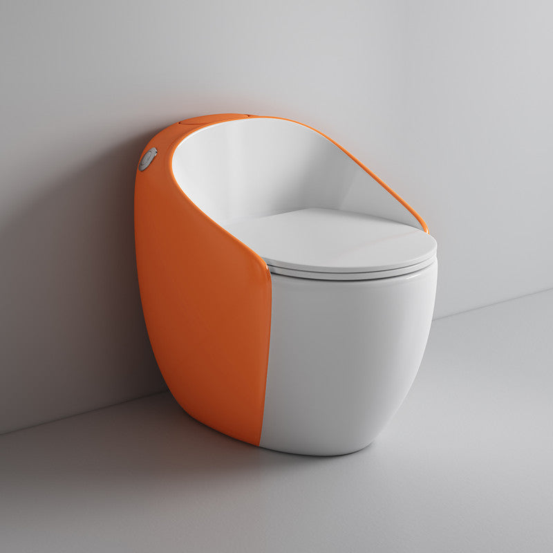 Modern Floor Mount Flush Toilet Ceramic Siphon Jet Urine Toilet with Seat for Bathroom