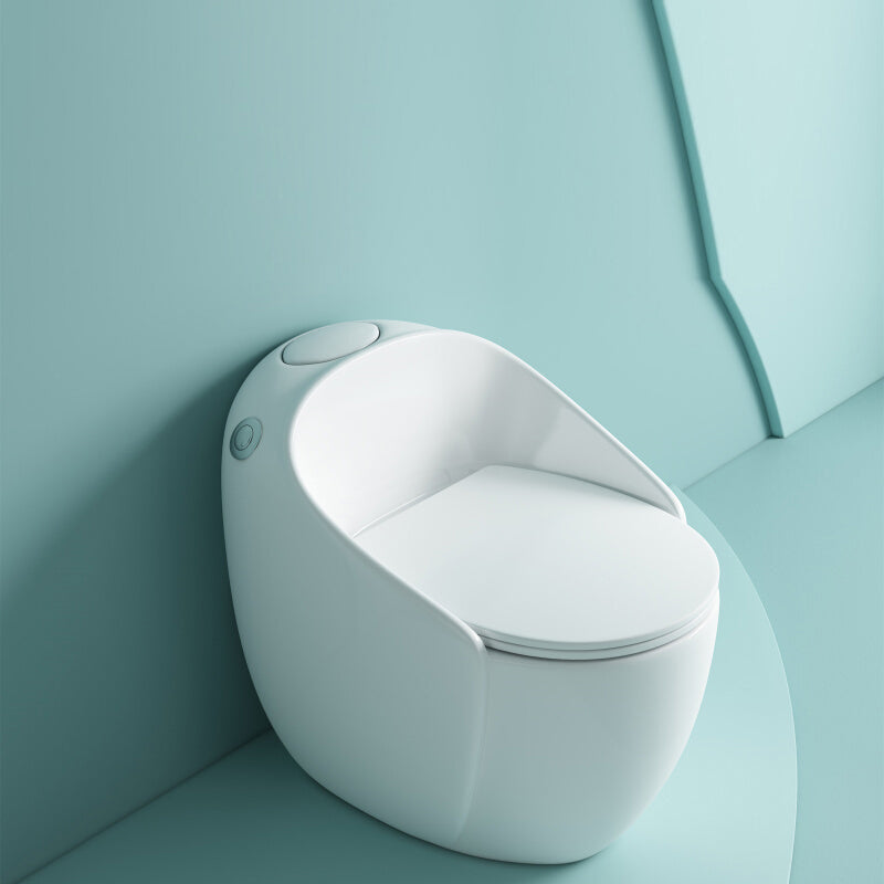 Modern Floor Mount Flush Toilet Ceramic Siphon Jet Urine Toilet with Seat for Bathroom