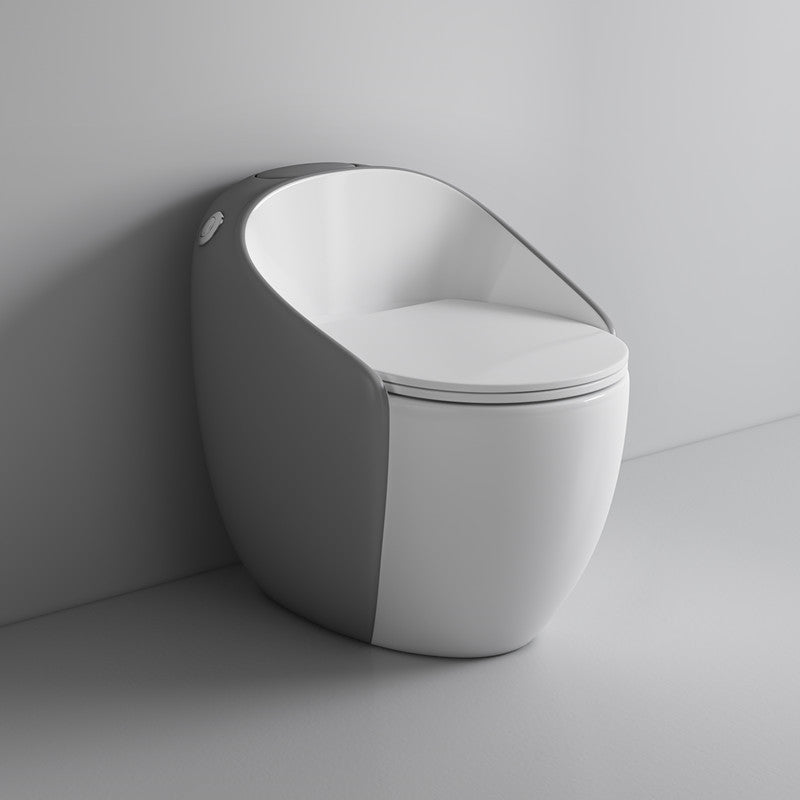 Modern Floor Mount Flush Toilet Ceramic Siphon Jet Urine Toilet with Seat for Bathroom