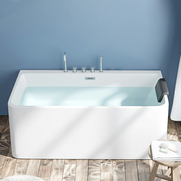 Modern Antique Finish Soaking Bathtub Rectangular Back to Wall Tub