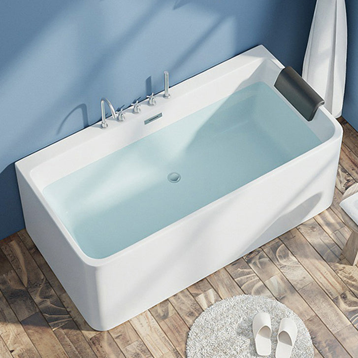 Modern Antique Finish Soaking Bathtub Rectangular Back to Wall Tub