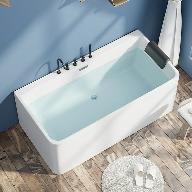 Modern Antique Finish Soaking Bathtub Rectangular Back to Wall Tub